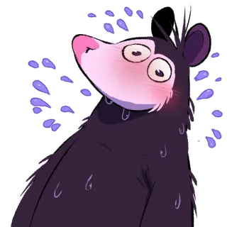 😳 opossum, cute, animal, sticker, cartoon whatsapp sticker