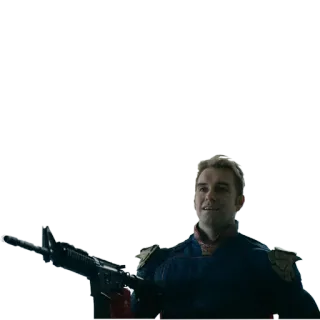 🔫 Homelander The Boys Superheld, Bösewicht, Waffe, Pistole, Soldatenjunge, TV telegram sticker