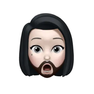 ☠️ Memoji, Avatar, terkejut, kaget, potret whatsapp sticker