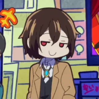🕴 Osamu Dazai Bungou Stray Dogs Anime, Manga, Bungou Stray Dogs, Dazai Osamu, Chibi, Cartoon whatsapp sticker