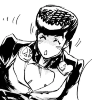 ☺️ Josuke Higashikata JoJo's Bizarre Adventure アニメ, マンガ, ジョジョ, 東方仗助, 平和マーク telegram sticker