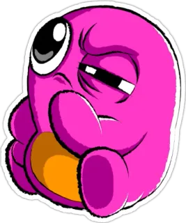 🤔 rosa, creatura, personaggio, cartone animato, blob, mostro, carino telegram sticker