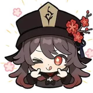 🙂 Hu Tao Genshin Impact Hu Tao, Genshin Impact, anime, pegatina, lindo, videojuego telegram sticker