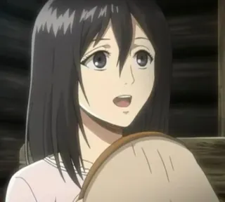 😄 Mikasa Ackerman Attack on Titan Anime, Personnage, Femme, Illustration, L'Attaque des Titans telegram sticker