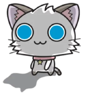 😳 gato, animal, fofo, desenho animado, kawaii whatsapp sticker