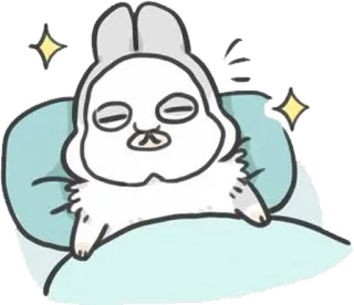 👻 królik, sen, słodki, zwierzę, kreskówka, kawaii, wyczerpany, zmęczony telegram sticker