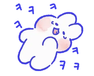 💬 cute, cloud, cartoon, kawaii, doodle, illustration telegram sticker