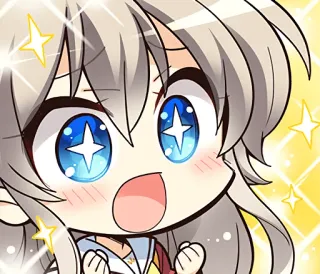 🤩 Аниме, Чиби, Блёстки, Кавай, Милый, Манга whatsapp sticker