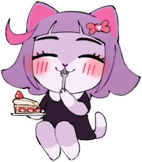 🍰 猫, かわいい, 可愛い, アニメ, 漫画, いちご, デザート, ケーキ whatsapp sticker