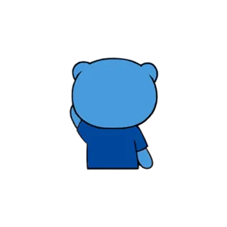 😕 bear, cartoon, blue, character, sticker telegram sticker
