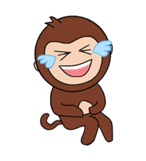 😂 aap, lachen, cartoon, emoji, grappig, vrolijk, dier telegram sticker