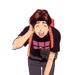 😓 anime, smiling, happy, cartoon telegram sticker