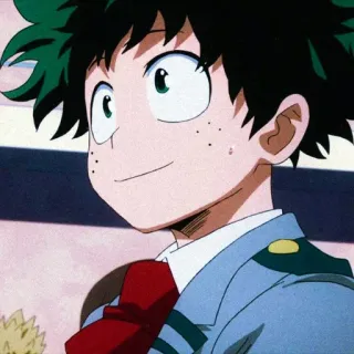 ⚓ Izuku Midoriya My Hero Academia Anime, Junge, Grüne Haare, Charakter, Manga telegram sticker