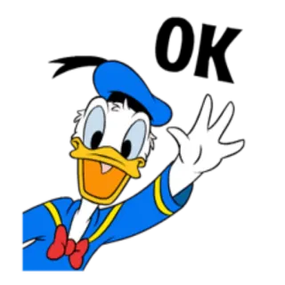 ✋ Donald Duck phim hoạt hình, vịt, disney, lời chào, vẫy tay telegram sticker