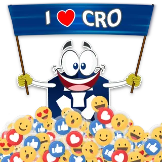 😍 I <3 CRO amor, CRO, emoji, coração, adesivo, desenho animado telegram sticker