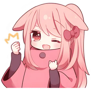 👊 Anime, Menina, Kawaii, Fofo, Adesivo whatsapp sticker