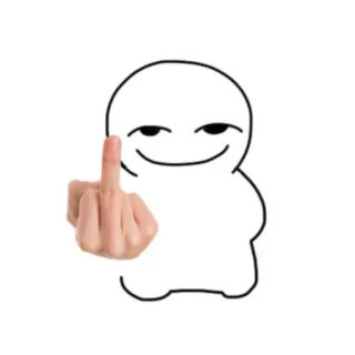 ☺️ средний палец, оскорбительный, жест, мультфильм, непристойный telegram sticker