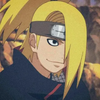 😢 Deidara Naruto Аниме, Ниндзя, Акацуки, Дейдара, Блондин, Мультфильм telegram sticker