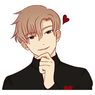 ☺ anime, cartoon, guy, love telegram sticker