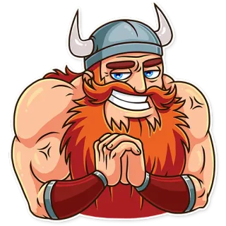 😈 Viking, Cartoon, Helm, Krijger, Noords, Scandinavisch telegram sticker
