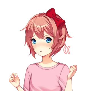 🙁 Sayori Doki Doki Literature Club! anime, manga, cute, kawaii, game, doki doki literature club telegram sticker