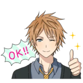 👍 OK!! anime, manga, character, thumbs up, ok, approval telegram sticker