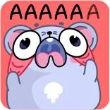 🤩 AAAAAA 만화, 동물, 귀여운, 표정, 비명, 충격 telegram sticker