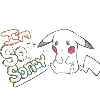 🙁 Pikachu Pokemon I'm So Sorry pokemon, desculpa, pikachu, desenho animado, fofo, pedido de desculpas, personagem whatsapp sticker