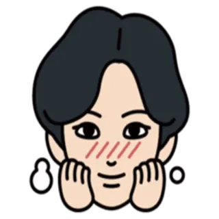 💙 cartoon, face, portrait, blush, happy, expression whatsapp sticker