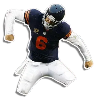 😎 Jugador de fútbol americano, Deportes, Atleta, Chicago Bears, Número 6, Quarterback telegram sticker