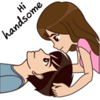 😍 amour, dessin animé, couple, romance, relation, affection telegram sticker