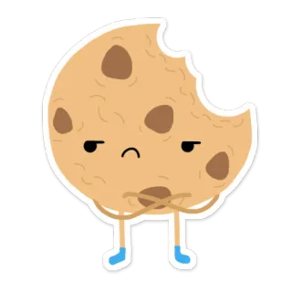 😒 cookie, nourriture, mignon, dessin animé, dessert, sucré, personnage telegram sticker