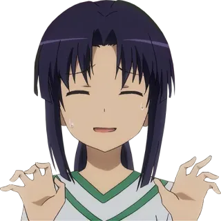 😥 动漫, 女孩, 角色, 手势, OK手势, 表情包 telegram sticker