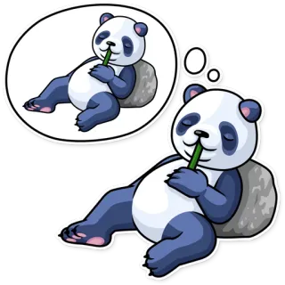 😴 Панда, Мультфильм, Животное, Спящий, Бамбук, Милый, Мечтающий telegram sticker