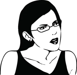 😒 mulher, óculos, cética, confusa, irritada telegram sticker