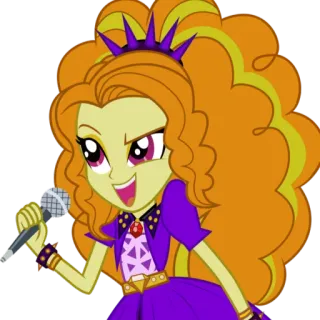 🎤 Adagio Dazzle My Little Pony: Equestria Girls мультфильм, девочка, певица, микрофон, Equestria Girls, Адажио Даззл whatsapp sticker