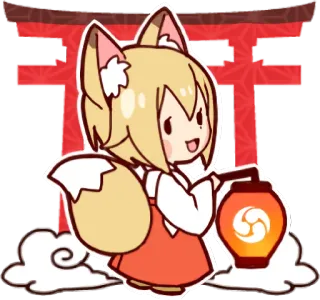 Miko-san of fox :: @line_stickers whatsapp stickers