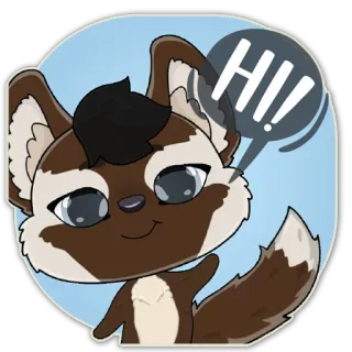 👋 HI! binatang, kartun, karakter, rubah, salam whatsapp sticker