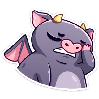 🤦‍♂️ Dibujos animados, Monstruo, Lindo, Fantasía, Murciélago, Triste telegram sticker