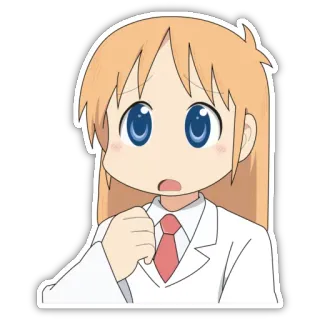 😨 Nanao Shinonome Nichijou Anime, Kreskówka, Postać, Nanao Shinonome, Nichijou telegram sticker