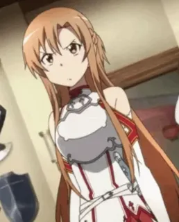 💞 Asuna Yuuki Sword Art Online anime, girl, armor, character, sword art online, asuna whatsapp sticker