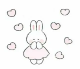 🤍 mono, conejo, kawaii, corazones, conejo, pegatina, rosa telegram sticker