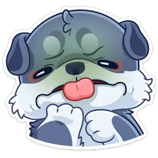 🤪 anjing, binatang, stiker, kartun, lelah, kelelahan telegram sticker