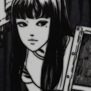 😐 Manga, Anime, Ilustracja, Junji Ito, Tomie Kawakami telegram sticker