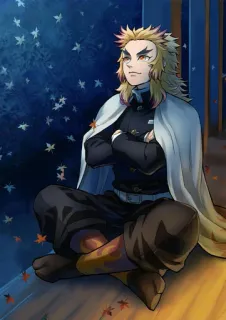 🔥 Kyojuro Rengoku Demon Slayer アニメ, 鬼滅の刃, 煉獄杏寿郎, 炎柱, キャラクター, 架空, 漫画 telegram sticker