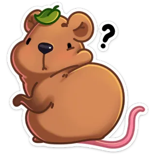❓ hamster, tier, süß, frage, denken, cartoon, aufkleber whatsapp sticker