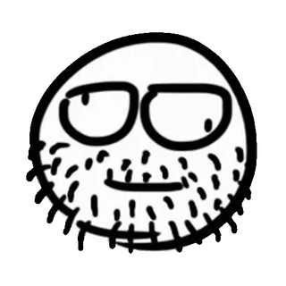 ⭐ Cartoon, Gesicht, Bart, Gekritzel, Skizze, Figur, Sticker whatsapp sticker