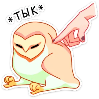 ☺️ *ТЫК* coruja, fofo, adesivo, animal, pássaro, dedo, cutucar, desenho animado telegram sticker