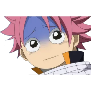 😢 Natsu Dragneel Fairy Tail anime, mangá, Fairy Tail, Natsu Dragneel, chorando, triste, emocional telegram sticker