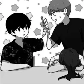 🍁 Anime, Personaggi, Amicizia, Bianco e nero telegram sticker